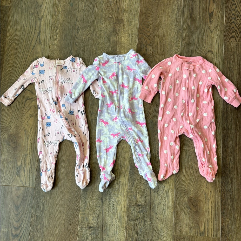 Baby Girl 3-6m Footie Pyjama Bundle